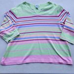 Breckenridge Shirt Top Blouse Size 2X Womens Multicolor Striped 1/2 Sleeve Photo 0