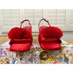 Jeffrey Campbell  Duffy Slingback Red Satin Heel Size 10 NIB Plume Design Elegant Photo 7