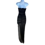 Nookie  Black Mesh Ruched Maxi Dress XS Bustier Slimming Bodycon Designer $380 Photo 9