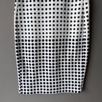 Karl Lagerfeld Dress sz 8 White Black Polka Dot Sleeveless pencil wiggle Photo 2