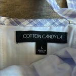 Cotton Candy Purple Plaid Crop Top Blue Size L Photo 2