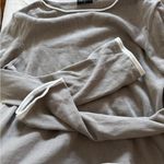 White Fox Boutique Gray Long Sleeve Top with White Trim Photo 0