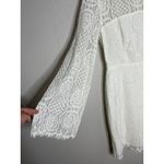 Sugar Lips White Lace Mini Dress Size XS Bell Sleeves High Neck Mock Neck New Photo 2