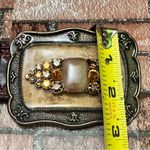 Belt Amber Genuine Leather Rhinestones size S Brown Photo 7
