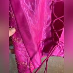 Blondie Nites Pink Asymmetrical Backless Bustier Crop Top Photo 6