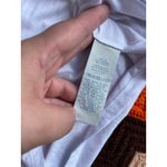 Boden White & Grey Pullover Cotton Jersey Top with Ruffle Scoop Neck sz 12 Photo 6