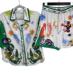 Celestial Fantasy Dragon Print Pajama Set Shirt Shorts Medium Loungewear Unisex Photo 0