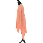Free People  Coral Peach Oversized Asymmetrical Hem Tunic Sweater Size Medium Photo 3