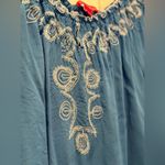 Sunny Leigh Size M Tunic Blue with White embroidery Photo 3