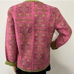 Provence d'amour Women Reversible Floral Jacket 100% Cotton Pink Green Size S Photo 3