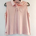 Tommy Bahama Sleeveless Polo Pink Silk Blend Top Sz L GUC *See Description* Photo 0