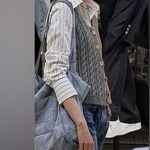 K.Garcon Long Sleeve Button Down Shirt Blue White Striped Women's S Photo 1