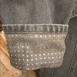 Rebecca Minkoff  Cuffed Bedazzled Button-Down Denim Jacket – Size L Photo 2