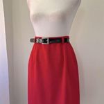 Vintage ‘90s Metro New York Red Belted Knee Length Pencil Skirt Size XXS Photo 0