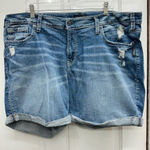 Silver Jeans Boyfriend thick stitch distressed denim jean shorts women's 22 x 6 Photo 0