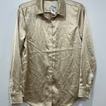 J. McLaughlin  Denver Blouse XS NWT $198 Champaign Button Collar Long Sleeve Satin Photo 0