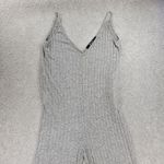 Mina Lisa Jumpsuit Womens L Gray Ribbed Wide Leg Baggy Oversized Stretchy Lounge Size L Photo 7