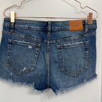 ZARA TRF RED DENIM STRIPED JEAN SHORTS size 4 Photo 4