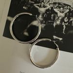 Large Silver Tube Hoop Earrings Photo 0