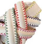 Farm Rio Farm‎ Rio Zigzag Stitch Vegan Leather Cross Strappy Sandals 9 Light Pink Photo 3