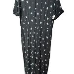 Old Navy Women's Short Sleeve Open Back Black Floral Jumpsuit Sz L NWT Photo 10