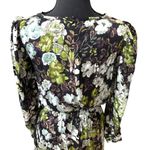 By Timo satin floral long sleeve black white green print fit and flare dress Size XS Photo 3