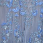 Mac Duggal 14521 Blue Floral Embellished Short Sleeve Mesh Gown Dress Photo 13