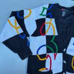 Rare Vintage I.B. Diffusion Colorful Checkered Abstract Button Cardigan Sweater Multiple Size 2X Photo 7