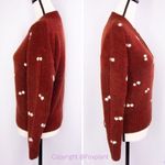 Madewell embroidered Enfield Half-Zip Sweater, XS, color:Heather Brick Photo 9