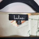 Lulus  Give Me Love Sage Green Floral Print Satin Wrap Mini Dress Photo 3