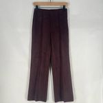 Ann Taylor The Wide Leg Faux Suede Pant Chocolate Brown High Rise NWT 0 Petite Photo 1