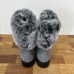 Talbots Womens Boots 8.5 NEW $239 Tish Cuff Faux Fur Gray Buckle Fabric Knit Photo 6