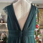 Revelry Cora Tulle Long Formal Maxi Dress Emerald Green Christmas Party Size 12 Photo 6