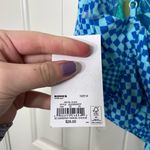 SO NEW  women’s blue cropped‎ tank top blouse floral cute casual tied elastic M Photo 1