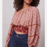 Patrons of Peace NWT  Adobe Tile Print Smocked Cropped Ballon Sleeve & Skirt XS Photo 0