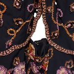 Designer Navy Beaded Thick Mini Dress Blue Size XS Photo 3