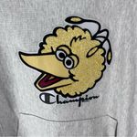 Champion x SESAME STREET Gray Long Sleeve Kangaroo Pocket Hoodie Sweatshirt Photo 5