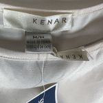 Kenar Womens Top--off-white/gray/black‎ patterned silky tunic sleeveless Size M Photo 3