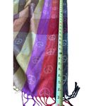 Multicolor Peace Sign Pashmina & Silk Scarf Neck Warmer Pink Purple Yellow Photo 6