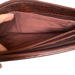 Talbots women's brown genuine leather zip clutch wristlet bag purse cardholder Photo 4