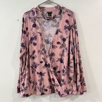 Torrid Pink Purple Floral Chiffon Mock Choker Neck Boho Top 2X Photo 3