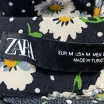 ZARA  Women's Black Floral Polka Dots High Rise Cropped Trousers Pants Size M Photo 3