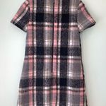 Line and Dot Anthropologie  Frontier Wool Blend Pink Plaid A Line Dress XXS Petite Photo 6