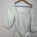 Faherty Khai Poplin Dress in Birch size Small Belted Puff Sleeve Tie Waist Photo 9