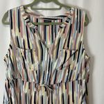 Torrid Torri Plus Size 2X Shirt Dress Waist Defined Lightweight Painterly Stripe Print Photo 4