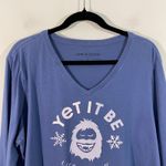 Life is Good  Women Blue Yeti "Yet It Be" V-neck L/S Tee Size XL Photo 1