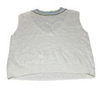 Talbots  Sweater Vest Linen Cotton Blend White Pastel Striped Large Preppy Layers Photo 2