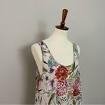 Francesca's Tunic Swim Coverup Floral Botanical Criss Cross Asymmetrical Sheer Photo 3