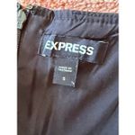 EXPRESS  Black Faux Leather Pleated Dress Lace Trim Size S/M Photo 1