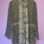 Vintage Platinum S Green and Cream Patterned Cardigan Beaded Photo 0